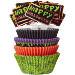 100 Caissettes et piques Halloween