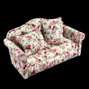 Canapé / sofa tissus à fleurs avec coussins